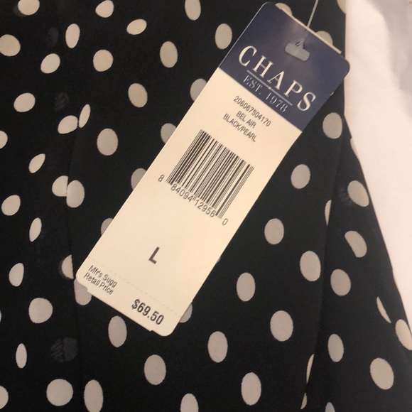 Chaps tiered black skirt with white polka dots - Picture 5 of 5